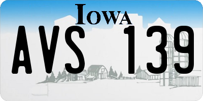IA license plate AVS139