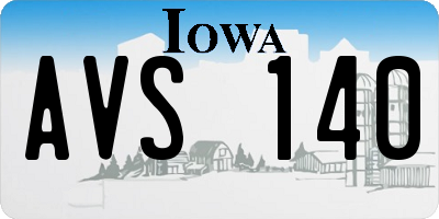 IA license plate AVS140