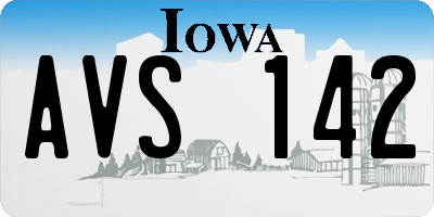 IA license plate AVS142