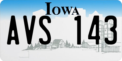 IA license plate AVS143