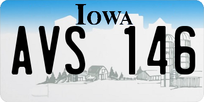 IA license plate AVS146
