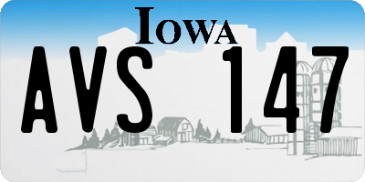 IA license plate AVS147