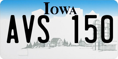 IA license plate AVS150