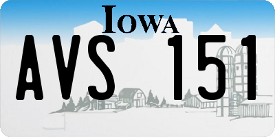 IA license plate AVS151