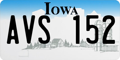 IA license plate AVS152