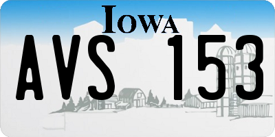 IA license plate AVS153