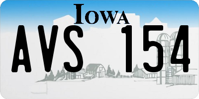IA license plate AVS154