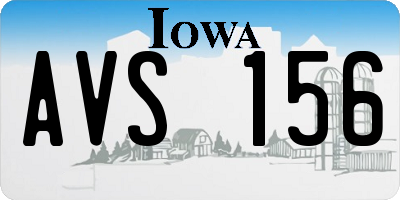 IA license plate AVS156