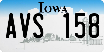 IA license plate AVS158
