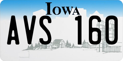 IA license plate AVS160