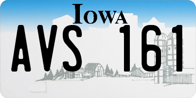 IA license plate AVS161