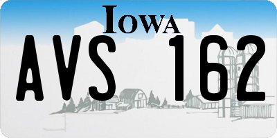 IA license plate AVS162