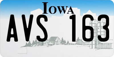 IA license plate AVS163