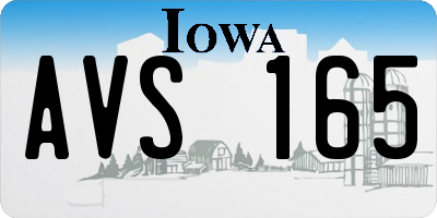 IA license plate AVS165