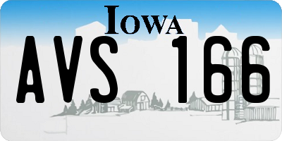 IA license plate AVS166