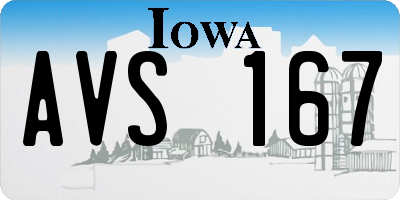 IA license plate AVS167