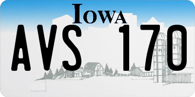 IA license plate AVS170