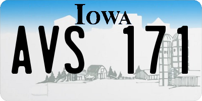 IA license plate AVS171