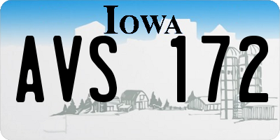 IA license plate AVS172
