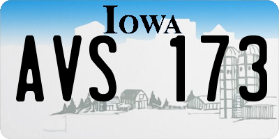 IA license plate AVS173