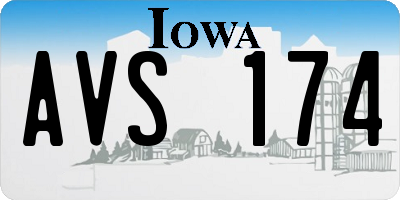 IA license plate AVS174