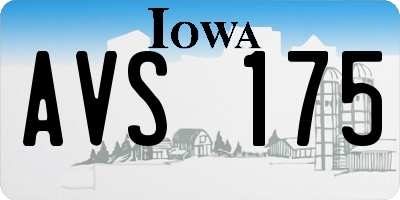 IA license plate AVS175