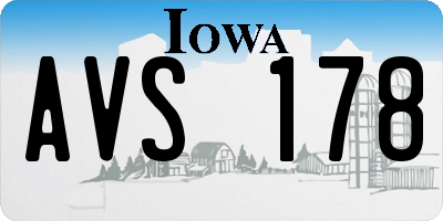 IA license plate AVS178
