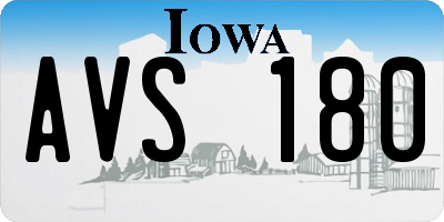 IA license plate AVS180