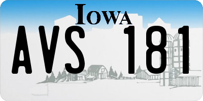 IA license plate AVS181