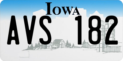 IA license plate AVS182