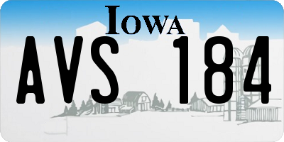 IA license plate AVS184