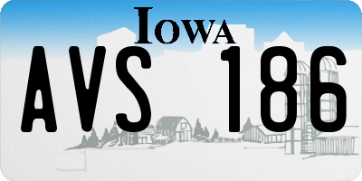 IA license plate AVS186