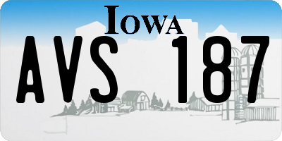 IA license plate AVS187