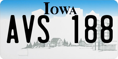 IA license plate AVS188