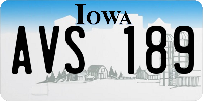 IA license plate AVS189
