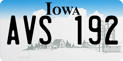 IA license plate AVS192