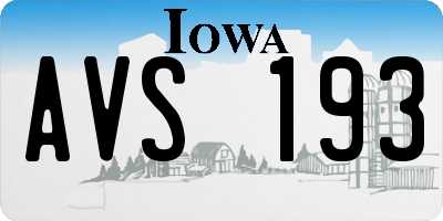 IA license plate AVS193
