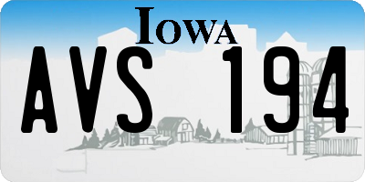 IA license plate AVS194