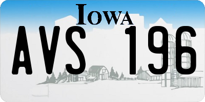 IA license plate AVS196