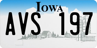 IA license plate AVS197