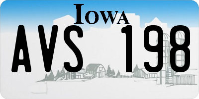 IA license plate AVS198