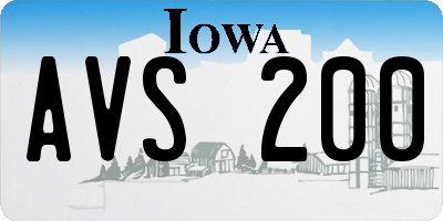IA license plate AVS200