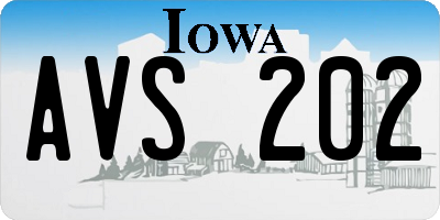 IA license plate AVS202