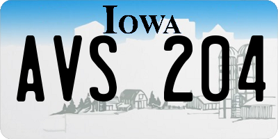 IA license plate AVS204