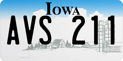 IA license plate AVS211