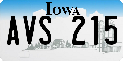 IA license plate AVS215