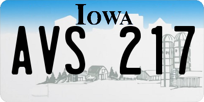IA license plate AVS217