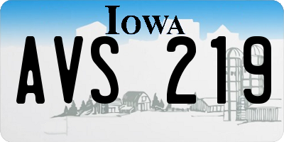IA license plate AVS219