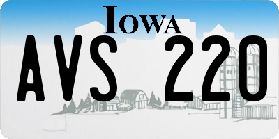 IA license plate AVS220