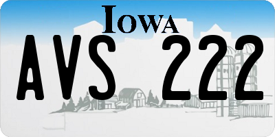 IA license plate AVS222